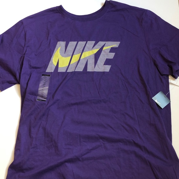 purple and yellow nike shirt